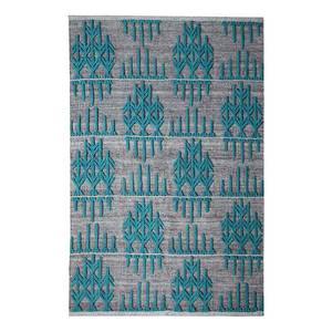 Tapis en laine Gothic Lines Coton / Polyester - Turquoise
