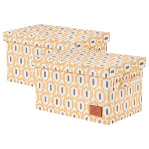 Boîte de rangement Ethno Carton / Polyester - Jaune
