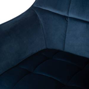 Chaise de bureau Valady I Velours / Fer - Bleu / Noir