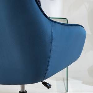 Chaise de bureau Valady I Velours / Fer - Bleu / Noir