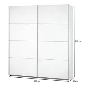 Armoire à portes coulissantes Caracas I Blanc alpin - Largeur : 181 cm - Basic - Sans portes miroir