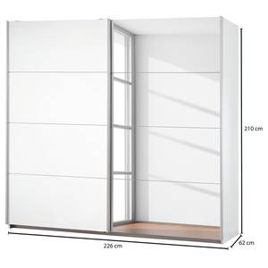 Armoire à portes coulissantes Caracas I Blanc alpin - Largeur : 226 cm - Classic - 1 miroir