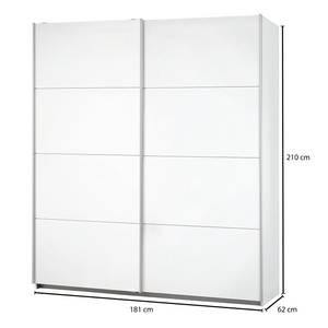 Armoire à portes coulissantes Caracas I Blanc alpin - Largeur : 181 cm - Classic - Sans portes miroir