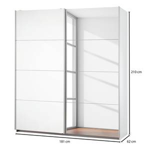 Armoire à portes coulissantes Caracas I Blanc alpin - Largeur : 181 cm - Premium - 1 miroir