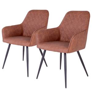 Chaises Harbo - Lot de 2 Acier - Marron vintage