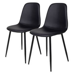 Chaises Renty I (lot de 2) Imitation cuir / Acier - Noir