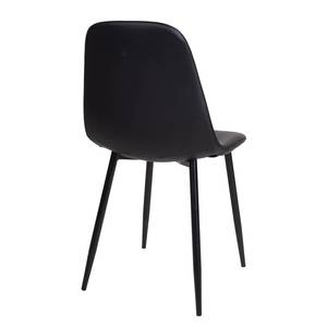 Eetkamerstoelen Renty I (set van 2) kunstleer/staal - Zwart