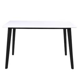 Table Pomy I MDF / Hévéa massif - Blanc / Noir