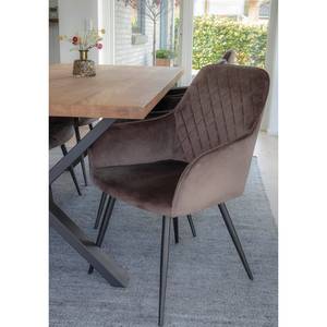 Armleunstoelen Pierry II (set van 2) fluweel/staal - Taupe