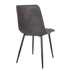 Chaises capitonnées Ormoy I (lot de 2) Microfibre / Acier - Gris / Noir