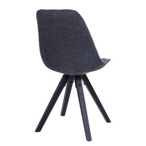 Chaises Trebes III (lot de 2) Tissu / Hévéa massif - Gris foncé / Noir