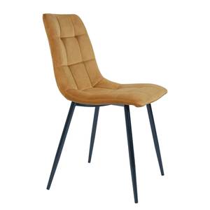 Gestoffeerde stoelen Ormoy II (2 stuk) fluweel/staal - Kerriegeel