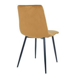 Chaises capitonnées Ormoy II (lot de 2) Velours / Acier - Jaune curry