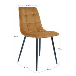 Gestoffeerde stoelen Ormoy II (2 stuk) fluweel/staal - Kerriegeel