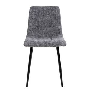 Chaises capitonnées Ormoy III (lot de 2) Tissu / Acier - Gris / Noir