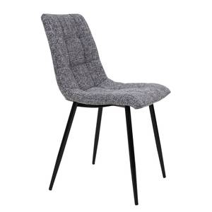 Gestoffeerde stoelen Ormoy III (2 stuk) geweven stof/staal - grijs/zwart