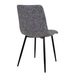 Chaises capitonnées Ormoy III (lot de 2) Tissu / Acier - Gris / Noir