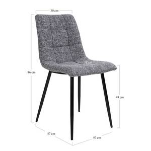 Gestoffeerde stoelen Ormoy III (2 stuk) geweven stof/staal - grijs/zwart