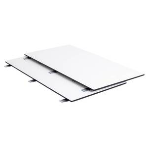 Esstisch Poil (mit Ansteckplatten) Weiß / Schwarz - 150 x 95 cm