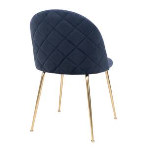 Gestoffeerde stoelen Maxou I (set van 2) fluweel/staal - Nachtblauw