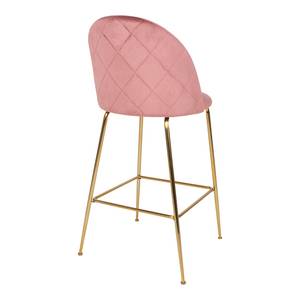 Chaises de bar Maxou I (lot de 2) Velours / Acier - Rose bébé