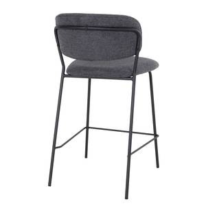 Chaises capitonnées Muel (lot de 2) Tissu / Acier - Gris