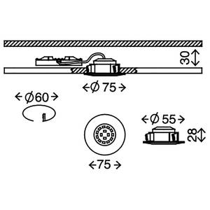 LED-inbouwlamp Attach Dim polycarbonaat / ijzer - 3 lichtbronnen