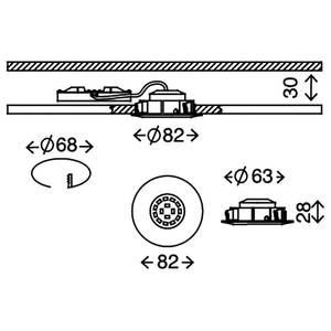 LED-Einbauleuchte  Attach Move Polycarbonat / Eisen - 3-flammig