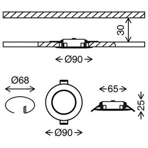 Spot encastrable Kulana Polycarbonate / Fer - 3 ampoules