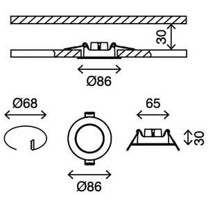 Spot encastrable Flat In Polycarbonate / Fer - 3 ampoules