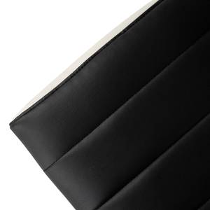Chaises de bar Moire (lot de 2) Imitation cuir / Métal - Noir et blanc - Chrome