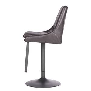 Chaises de bar Tessel (lot de 2) Microfibre / Fer - Noir vintage / Noir