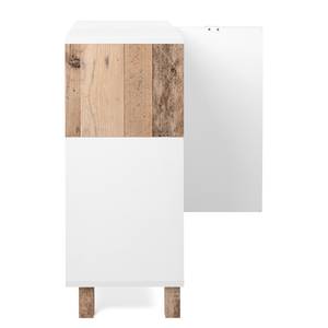 Commode Mayac I Blanc / Imitation bois recyclé