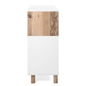 Commode Mayac I Blanc / Imitation bois recyclé