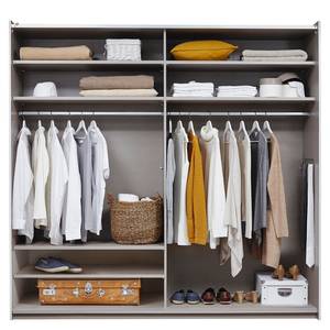 Schwebetürenschrank Santiago Premium - Alpinweiß - Breite: 218 cm - Premium - Mit Spiegeltür/-en