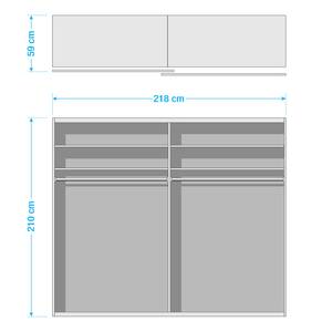 Schwebetürenschrank Santiago Classic - Alpinweiß - Breite: 218 cm - Classic - Mit Spiegeltür/-en