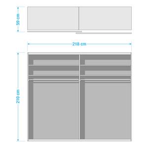 Schwebetürenschrank Santiago Classic - Alpinweiß - Breite: 218 cm - Classic - Ohne Spiegeltür/-en