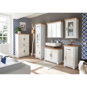 Armoire de toilette Jasmund Avec éclairage - Imitation pin blanc / Imitation chêne artisan - Largeur : 83 cm