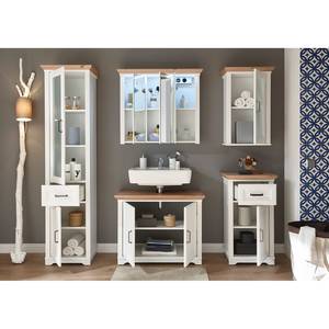 Armoire de toilette Jasmund Avec éclairage - Imitation pin blanc / Imitation chêne artisan - Largeur : 83 cm