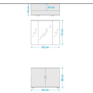 Set mobili da bagno Jasmund IV (2 pezzi) Illuminazione inclusa - Effetto pino bianco / Effetto rovere