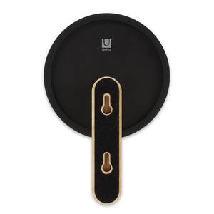 Patère Hub II Miroir en verre / Hévéa massif - Noir / Beige