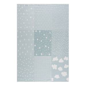 Kindervloerkleed Patchwork polyester/katoen - Mintkleurig/wit - 160 x 230 cm