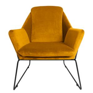 Fauteuil Belval Velours - Velours Ravi: Jaune moutarde