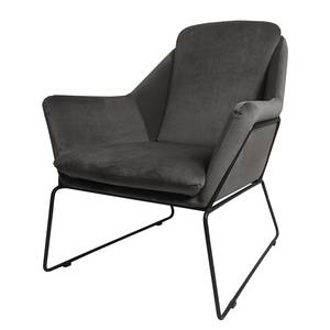 Fauteuil Belval Velours - Velours Ravi: Gris