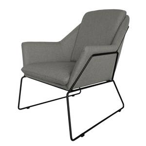 Fauteuil Belval Microvezel - Geweven stof Saba: Lichtgrijs