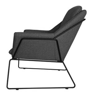 Fauteuil Belval Microvezel - Geweven stof Saba: Grijs