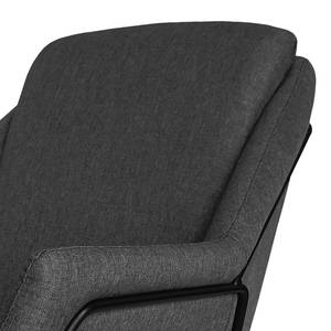 Fauteuil Belval Microvezel - Geweven stof Saba: Grijs