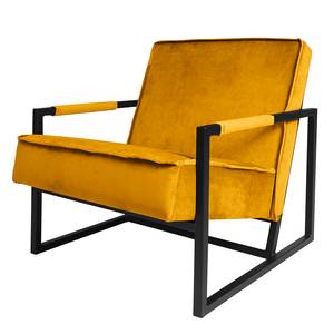 Fauteuil Novella Velours - Velours Ravi: Jaune moutarde