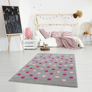 Tapis enfant Confetti Fibres synthétiques - Gris / Rose vieilli - 160 x 230 cm