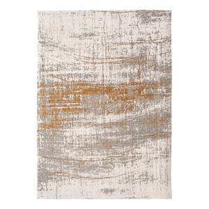 Kurzflorteppich Griff Baumwolle / Polyester - Weiß / Gold - 140 x 200 cm